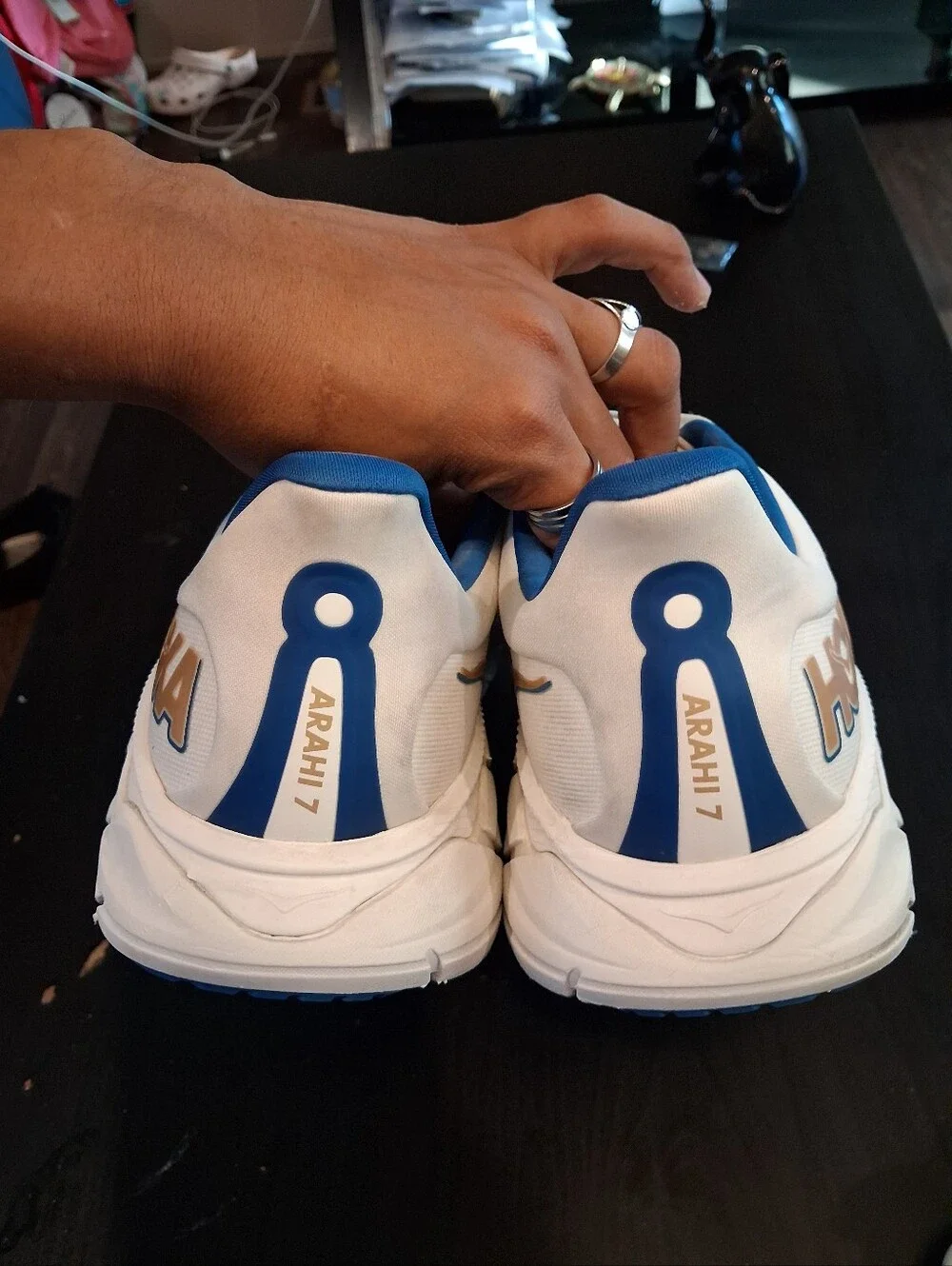 Hoka white running